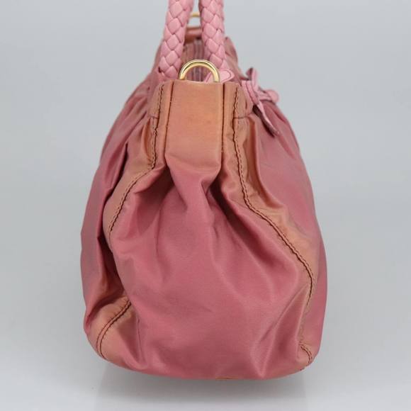 PRADA Hand Bag Nylon 2way Pink Gold Auth 100093 - Picture 4 of 16